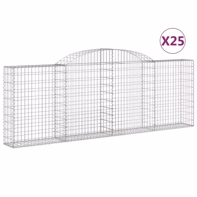 Cesti Gabbioni ad Arco 25 pz 300x30x100/120 cm Ferro Zincato