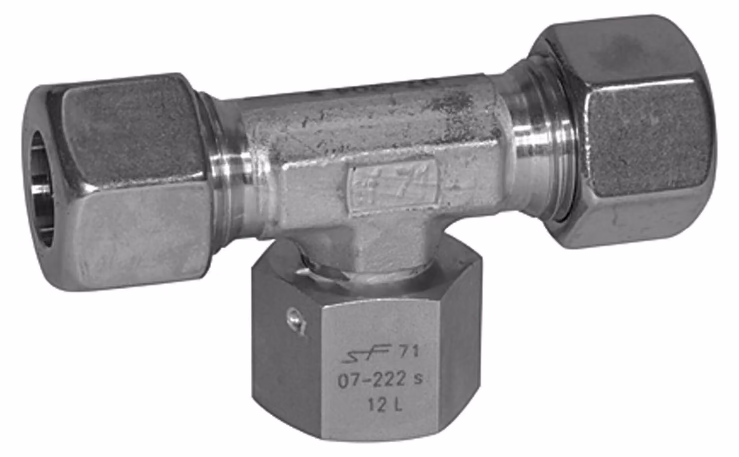 Raccordo a T regolabile Riegler, cono di tenuta, M18x1,5 i., ES 1.4571
