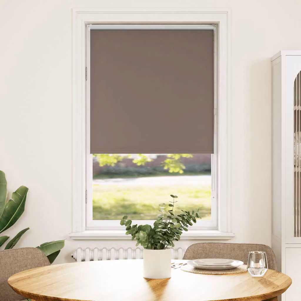 Tenda a Rullo Oscurante vidaXL in Poliestere, Disponibile in Marrone o Grigio, L: 85 cm x H: 130 cm