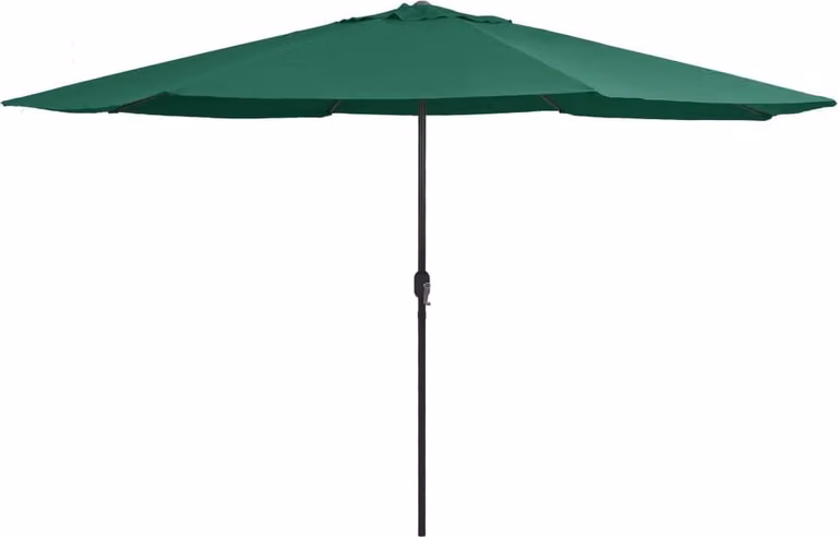 The Living Store Ombrellone con palo in metallo 400 cm verde