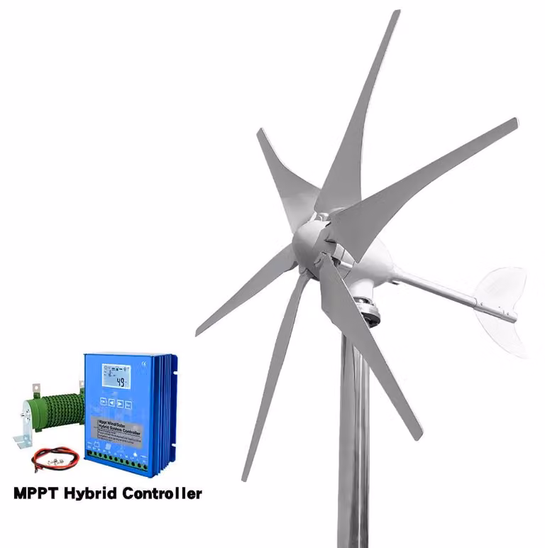 Turbina eolica - Generatore eolico - Turbina eolica - Energia sostenibile - 3000W - Energia solare ibrida - Energia autonoma
