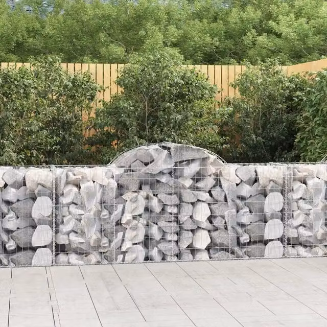 Cesti Gabbioni ad Arco 7 pz 200x50x80/100 cm Ferro Zincato 3146304