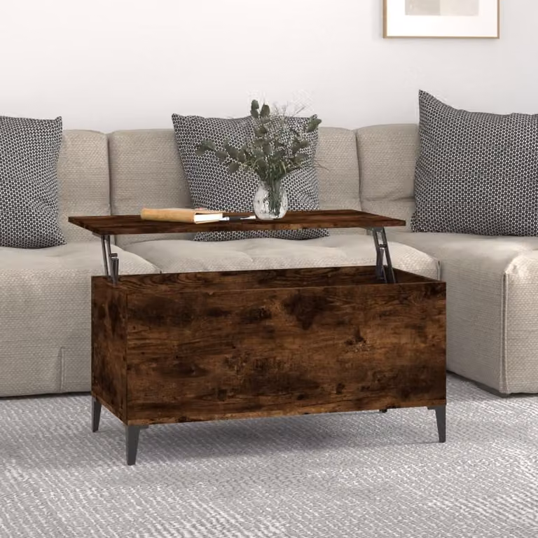 vidaXL Tavolino in rovere affumicato 90x44,5x45 cm in legno - Tavolino - Tavolini - Tavolino - Tavolino da salotto