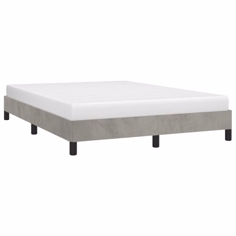 Giroletto senza Materasso Grigio Chiaro 140x190 cm Velluto
