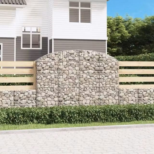 Cesto Gabbione ad Arco Videx in Acciaio Zincato Argento L: 200 cm, P: 30 cm, H: 140/160 cm