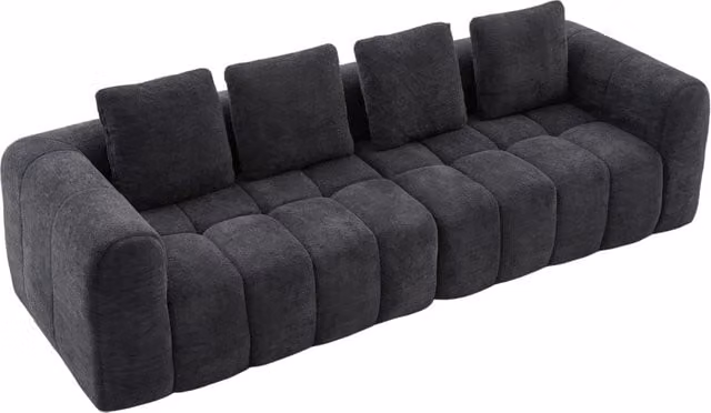 Divano Angolare Modulare 2 Pezzi in Velluto Grigio Scuro 260x95x80 cm, Schiuma ad Alta Densità, Senza Montaggio