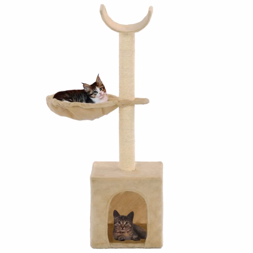 vidaXL Tiragraffi per gatti con tiragraffi in sisal 105 cm Beige