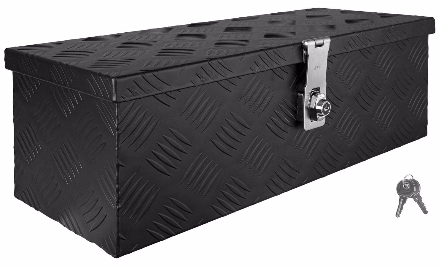 Scatola per Strumento Nero Cassetta degli attrezzi Cassone per camion Scatola di Alluminio Cassone per rimorchio con coperchio Chiudibile a chiave D025 trucky