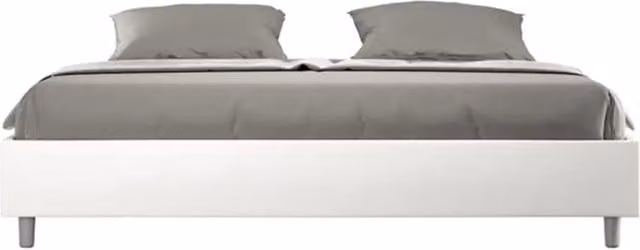 Letto contenitore imbottito 180x210 similpelle bianco Azelia