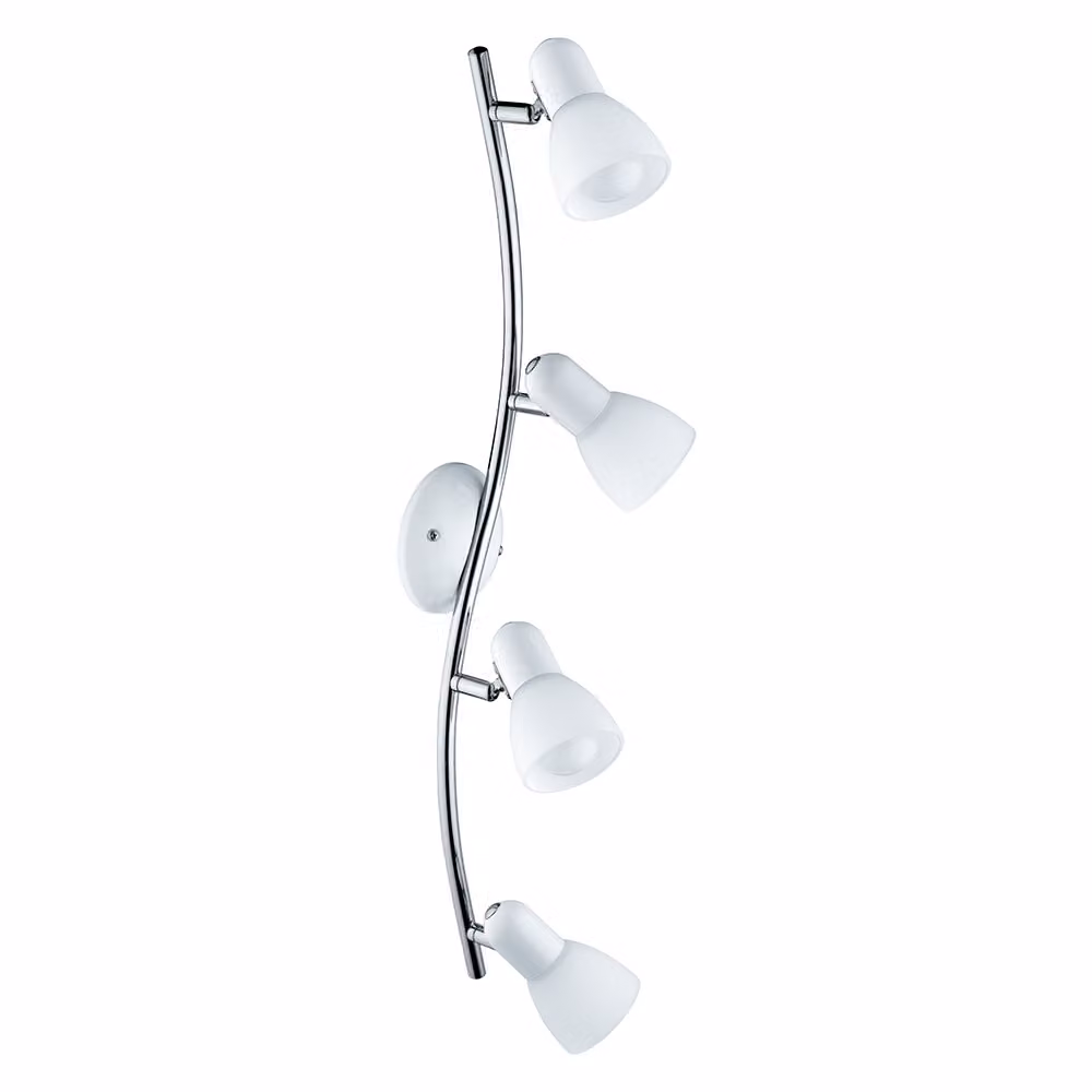 Lampada LED Spot Plafoniera Vetro bianco 4 fiamme Eglo 75304