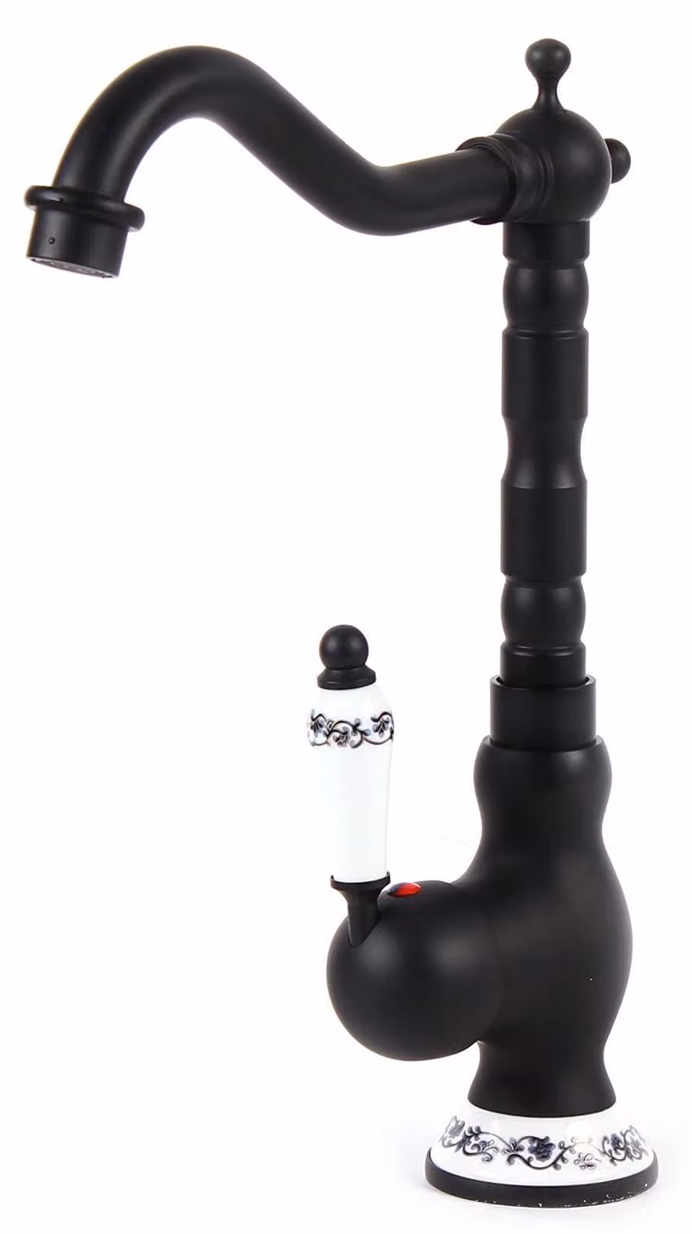 Rubinetti da cucina in stile retrò - Bocchetta girevole a 360° - Colore nero