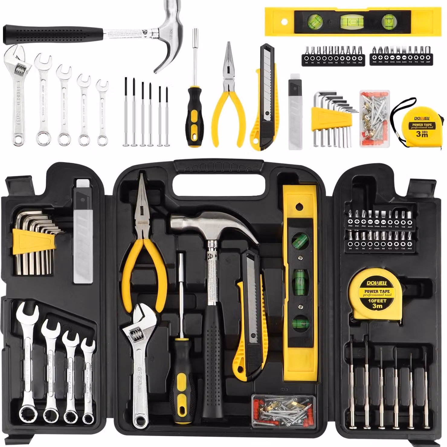 Solidchoice - Set di utensili da 90 pezzi, inclusi chiavi e utensili manuali