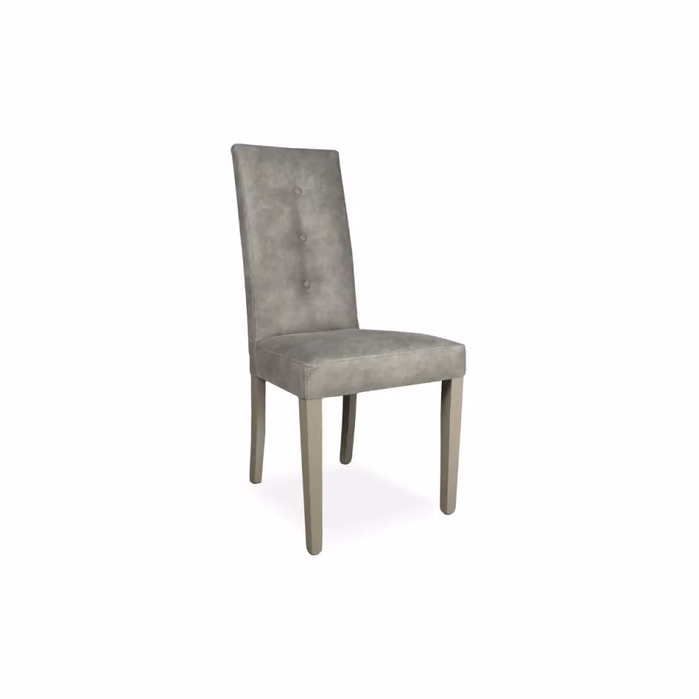 Set di 2 sedie Montecarlo con 3 bottoni in tessuto grigio e struttura in legno per cucina e soggiorno – 2
