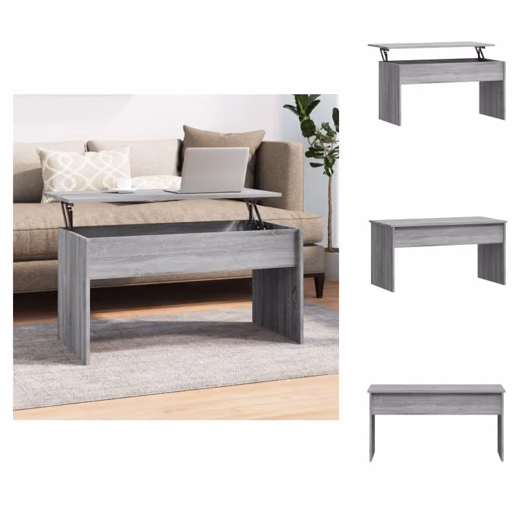 vidaXL Tavolino grigio Sonoma 102x50,5x52,5 cm in legno - Tavolini da caffè