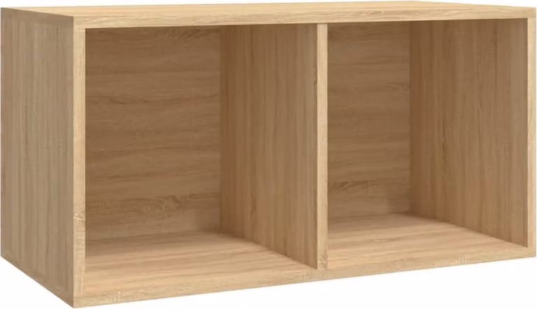 Contenitore per Vinili Rovere 71x34x36 cm in Legno Multistrato