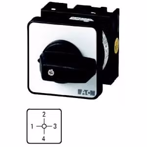 Interruttore a gradini Eaton, T0, 20 A, montaggio incasso, 4 moduli, contatti: 8, 90°, con scatto, senza posizione zero, 1-4, codice articolo 15056 013600