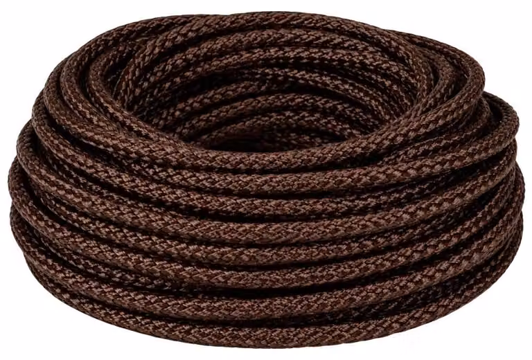Cavo Elettrico Intrecciato Rivestito in Tessuto Marrone - Lunghezza Metri 25, Sezione Conduttore 3x2, 5mmq