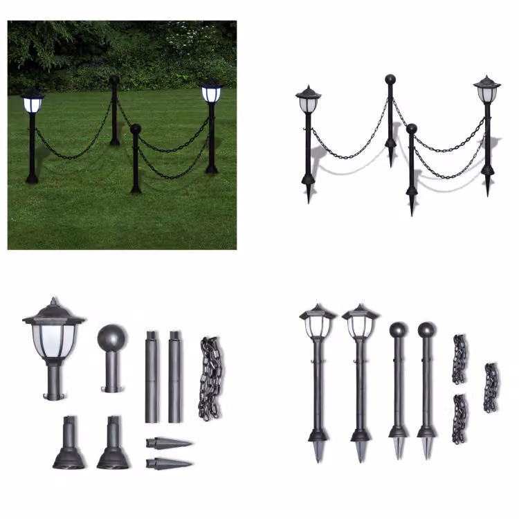 2x lampada LED lampada solare lampada da esterno lampada da giardino lanterna - lampada da giardino - lampade da giardino - lampada solare LED - lampada da esterno