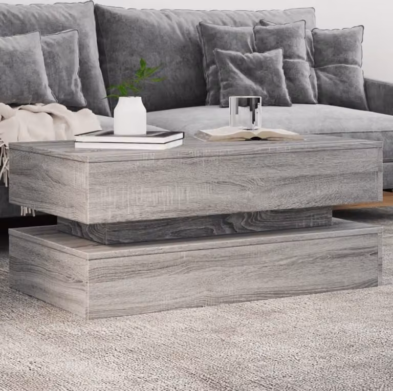Maison Exclusive - Tavolino con luci LED Grigio Sonoma 90x50x40 cm