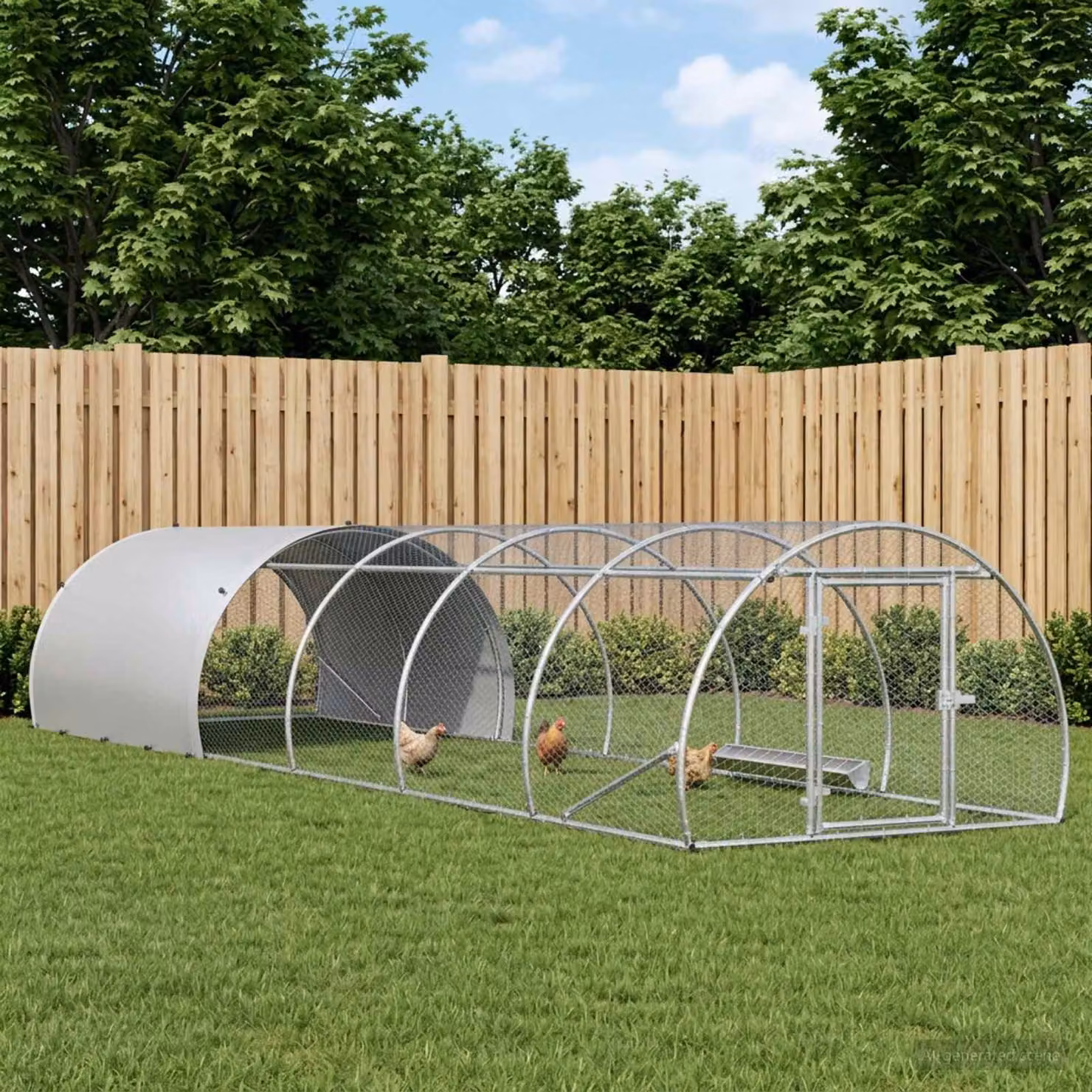vidaXL Pollaio Argento 600 x 150 x 100 cm Acciaio zincato