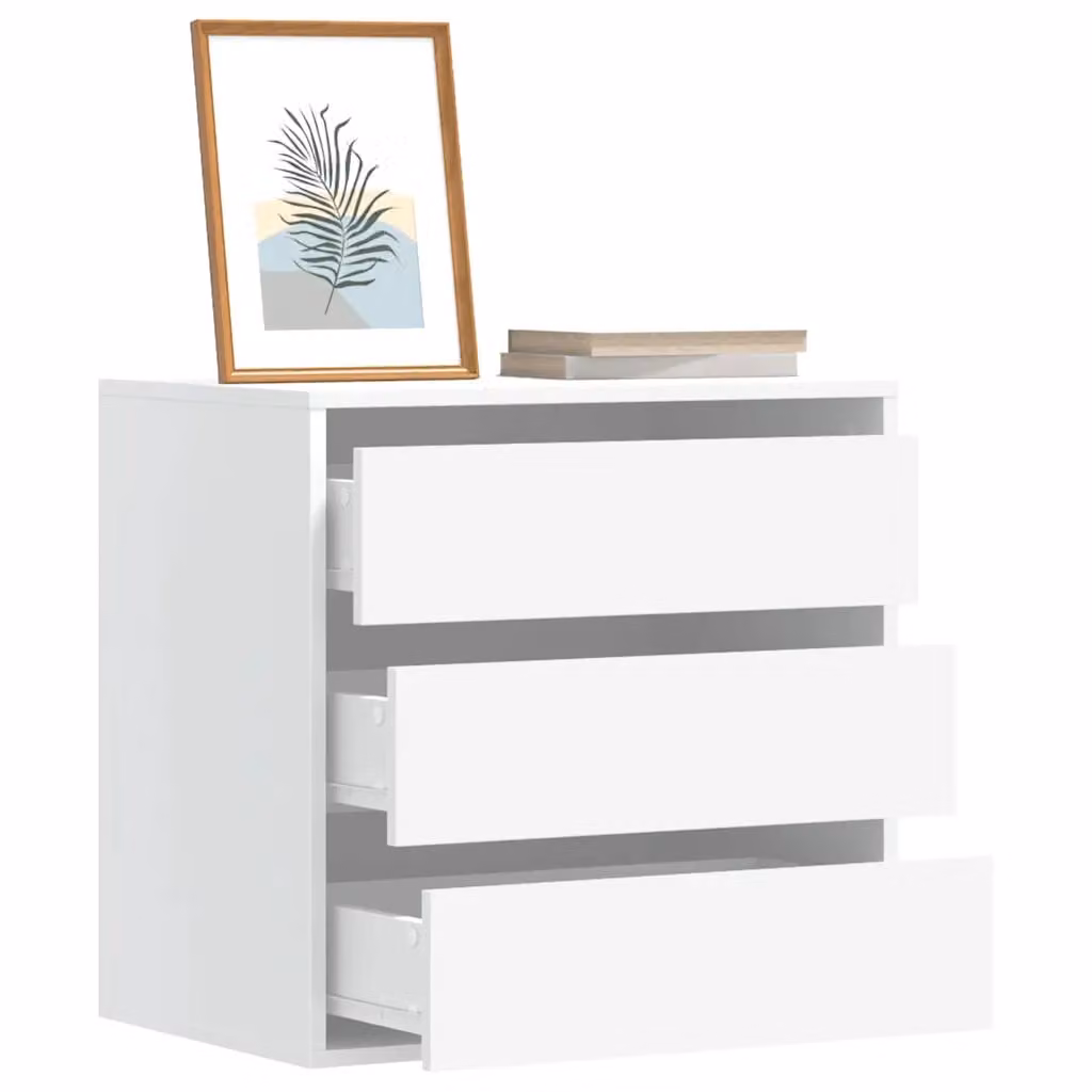 Cassettiera bianca vidaXL in legno multistrato da appendere a parete L: 60 cm, P: 41 cm, H: 58 cm
