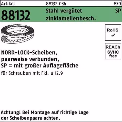 Dischi Reyher NORD-LOCK gk.DNL5 SP(5,4x10,8x1,8) 881320340050000 (200 pezzi)