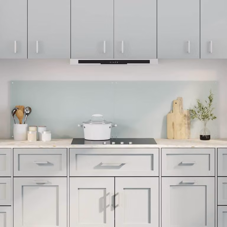 Set di 2 schienali da cucina vidaXL in vetro temperato bianco, L 90 cm x H 50 cm