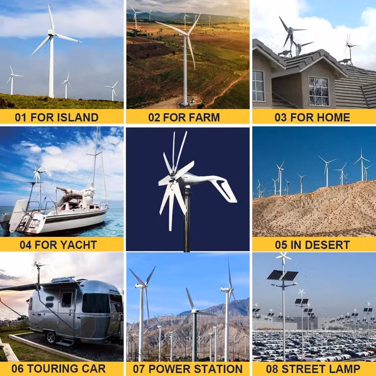 Turbina eolica - Turbina eolica - Generatore eolico - Energia eolica - Asse orizzontale - 3000W - 12V