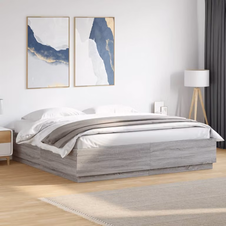 vidaXL Giroletto in Legno Multistrato Grigio 200x200 cm
