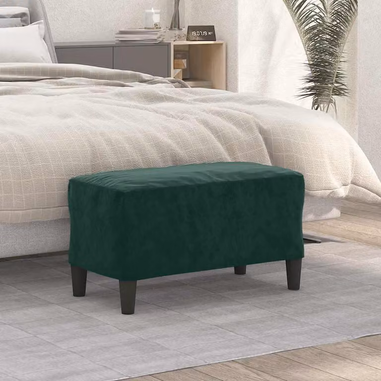 vidaXL Panca in Velluto Verde L: 70 cm, P: 35 cm, H: 41 cm