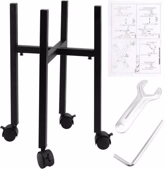 Supporto regolabile per piante con rotelle - Supporto per piante da esterno e da interno - Supporto regolabile nero per piante 24-38 cm