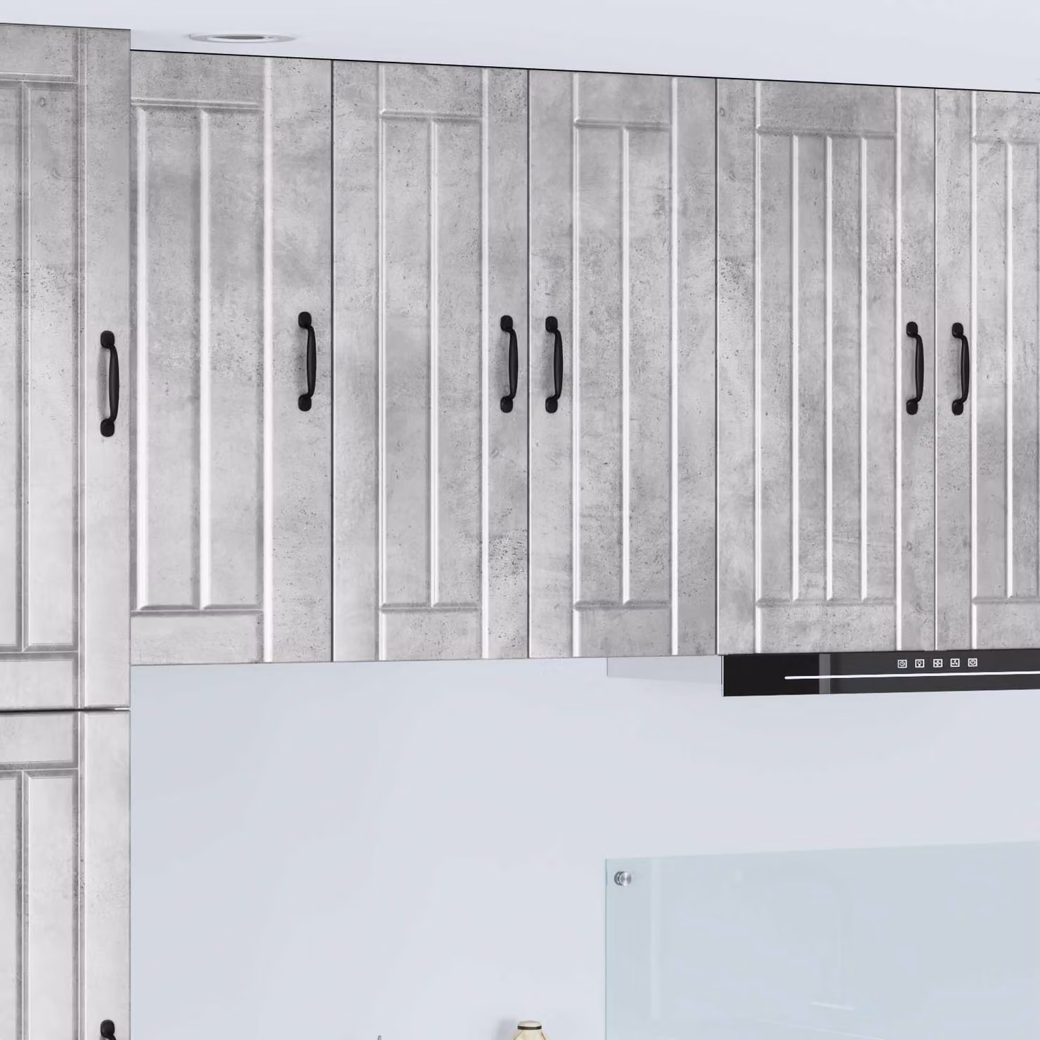 vidaXL Mobile in vetro da parete LUCCA Grigio Cemento 60 x 31 x 80 cm