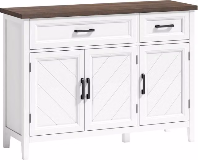 Credenza da cucina e soggiorno GIORDANOSHOP in legno bianco, stile minimalista, L 110 x P 35 x H 80,5 cm