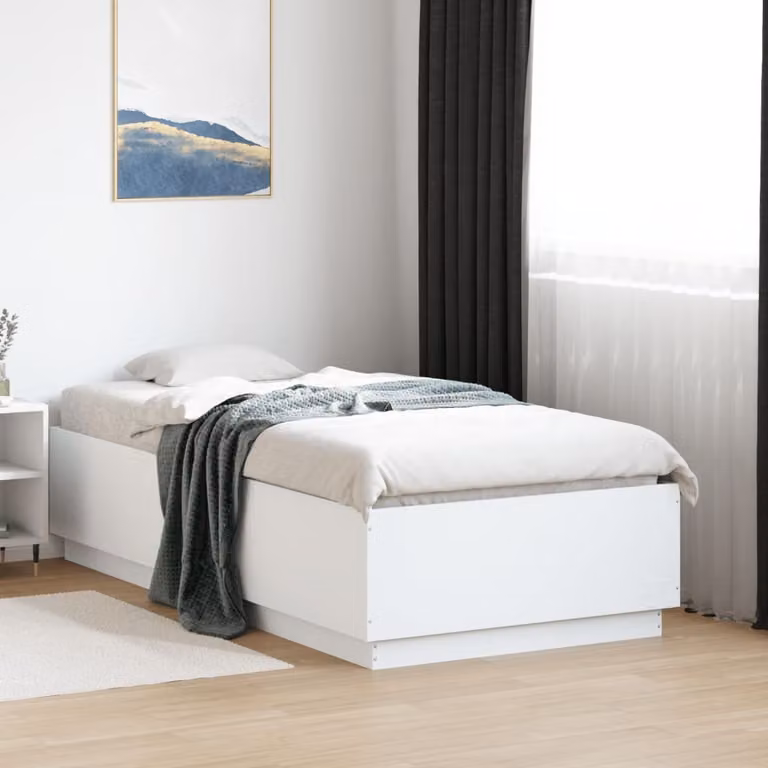 Giroletto vidaXL Bianco in Legno Multistrato con Listelli Fissi per Adulti L/P: 90 x 190 cm