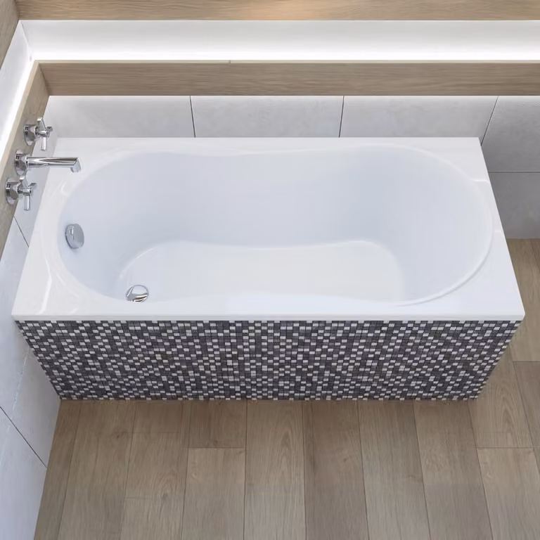 Vasca da bagno rettangolare 120x75 con supporto per vasca, set di scarico e piedini GRATIS | set completo 4in1 originale sifone per vasca da bagno in acrilico | BADLAND GRACJA