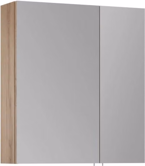 Mobile da bagno sospeso Hanah Home Side con specchio e ante soft close, Marrone, L: 60 cm, P: 16 cm, H: 66 cm – 1