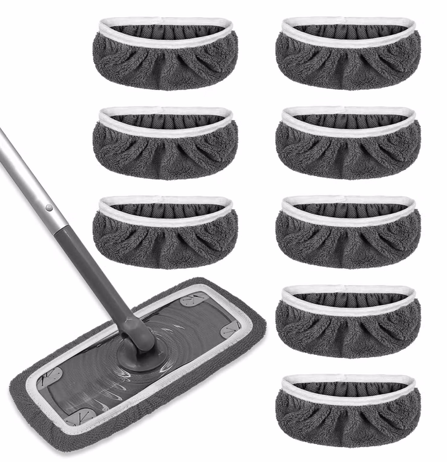 Set da 8 panni in microfibra per la pulizia dei pavimenti, dimensioni 25,4 x 11,5 cm, riutilizzabili