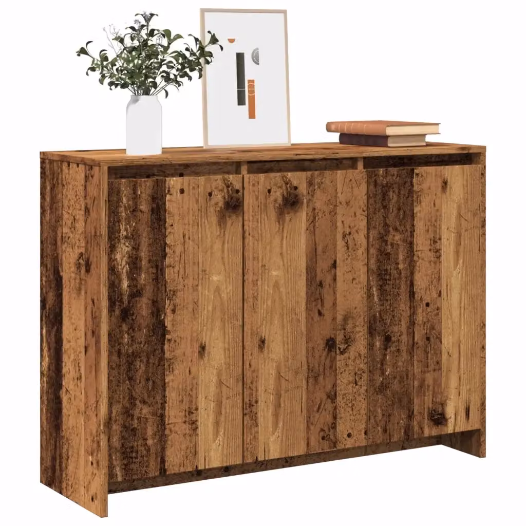 Credenza Buffet in Legno Antico Marrone in MDF per Soggiorno e Sala da Pranzo L: 102 cm, P: 35 cm, H: 55 cm – 2