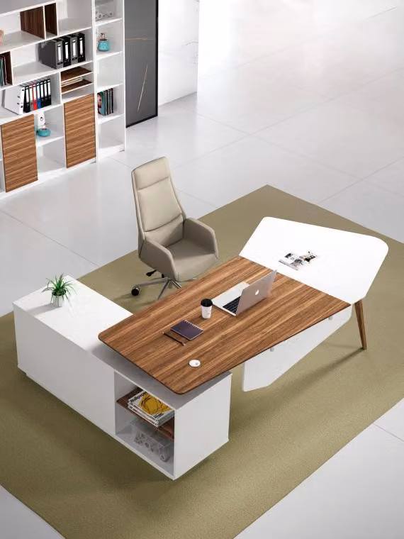 Ecke Schreibtisch Bürotisch Arbeitstisch Büro Tisch Weiß Holz Design