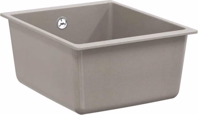 Lavello vidaXL in quarzo e resina Grigio L: 37 cm, P: 46 cm, H: 37 cm – 2