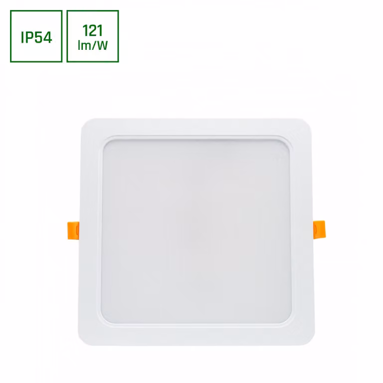 Spectrum LED Lampada da incasso Downlight DURE 3 Bianca quadrata 22x22cm IP54 24W 2900lm Bianco neutro 4000K 110°