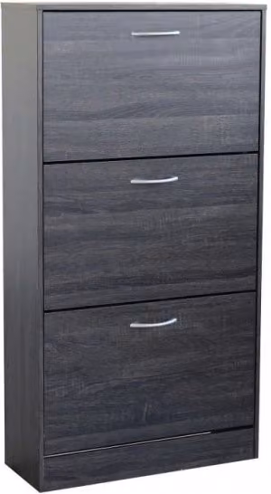 Scarpiera moderna Cosma grigio opaco con scomparti basculanti L/P/H: 60 x 24 x 115 cm