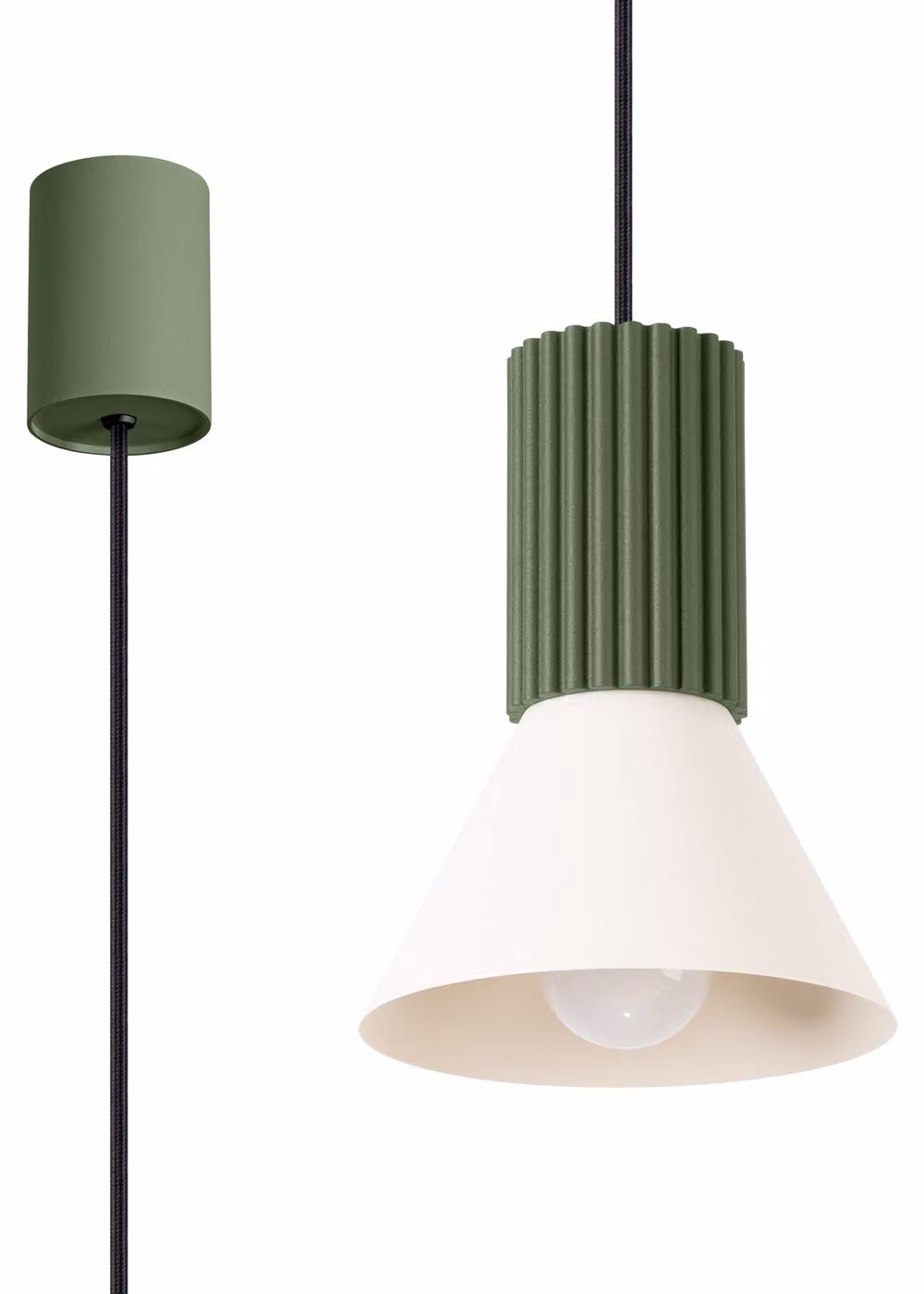 Lampada a sospensione MOLDEA verde-beige 1xE14x10W in metallo, dimensioni: 120x14x14 cm, IP20, Pure Lume