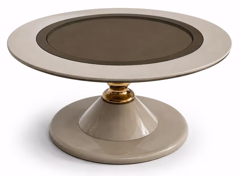 Tavolino da caffè rotondo, beige, in stile moderno, per soggiorno, design minimalista