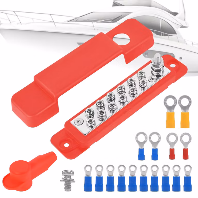 Blocco di distribuzione per barre collettrici, 12-48V DC, 150A, con morsetti M6