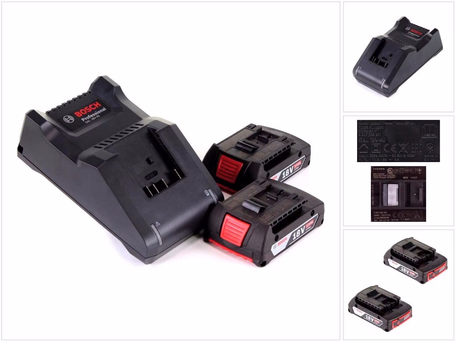 Bosch Starter Set 18V con 2x batteria GBA 2.0Ah ( 1600Z00036 ) + caricatore GAL 18V-40 ( 1600A019RJ )