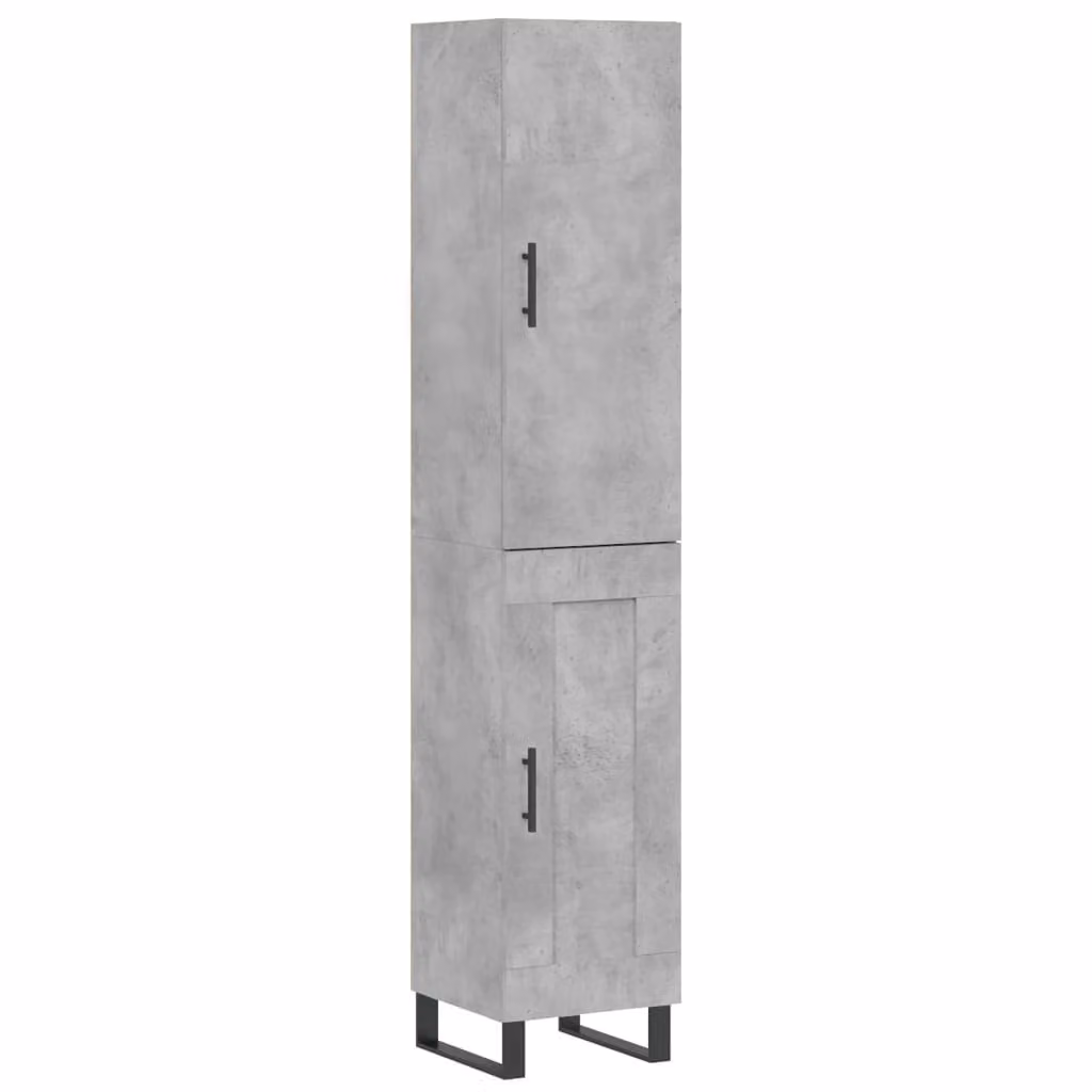 Credenza Grigio Cemento 34,5x34x180 cm in Legno Multistrato
