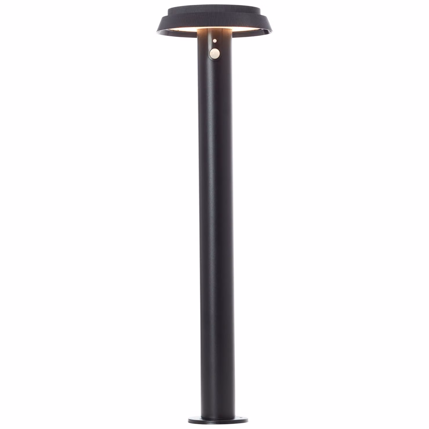 BRILLANTE lampada solare nera da terra per esterni ALVERO | con rilevatore di movimento | 4W 500lm 3000K | altezza 50 cm | metallo/plastica