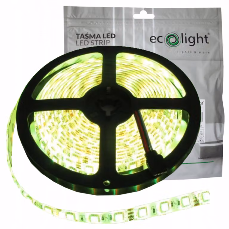 Striscia LED, 24W, 4,8W/metro, 12V, grado di protezione IP20, colore giallo, 5 metri, dimmerabile