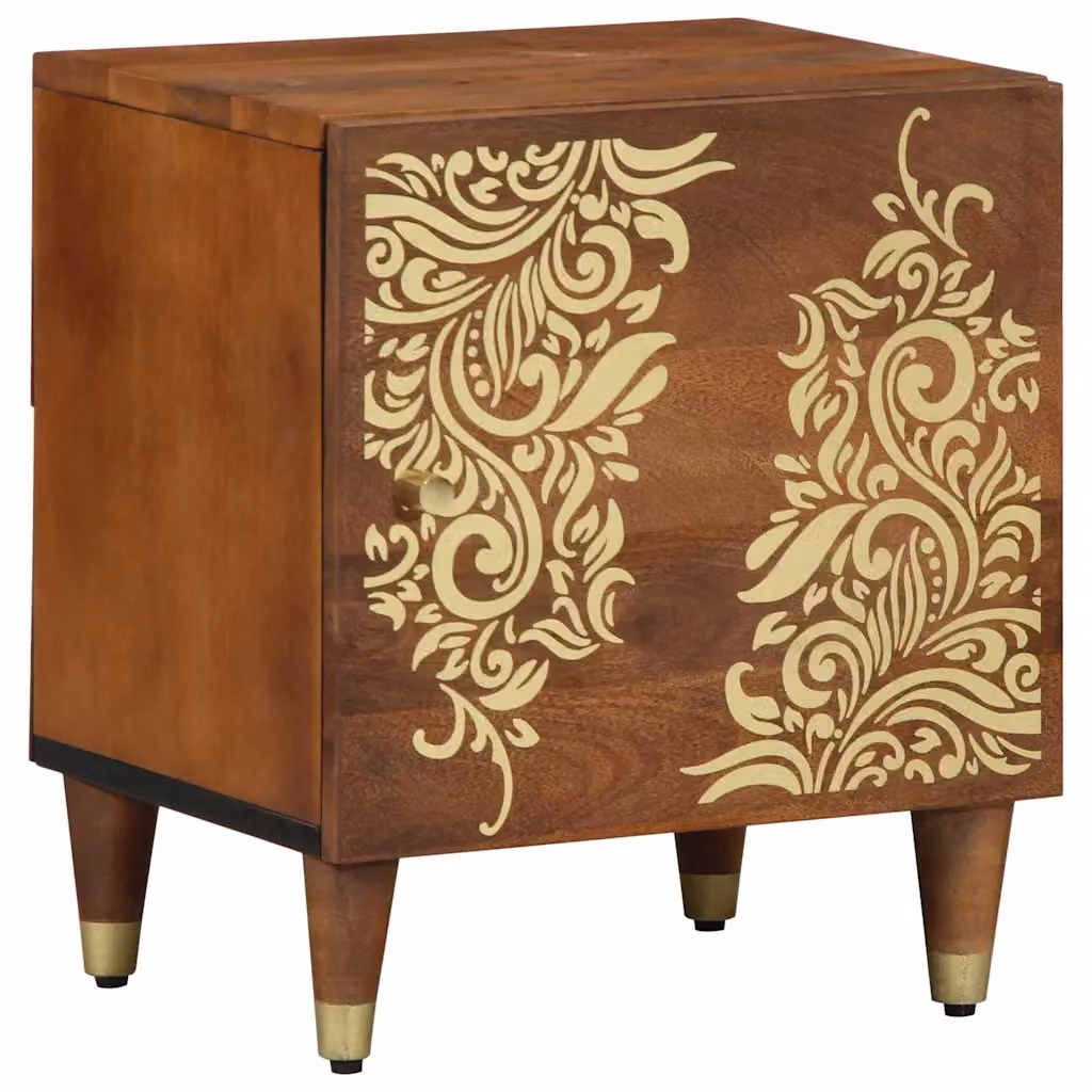 Comodino moderno vidaXL in legno color marrone miele L: 40 cm, P: 33 cm, H: 46 cm